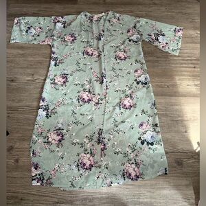 Wallflower Mint Green Floral Open Cardigan